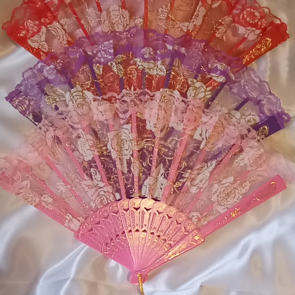 Spanish Rose Lace Hand Fans
